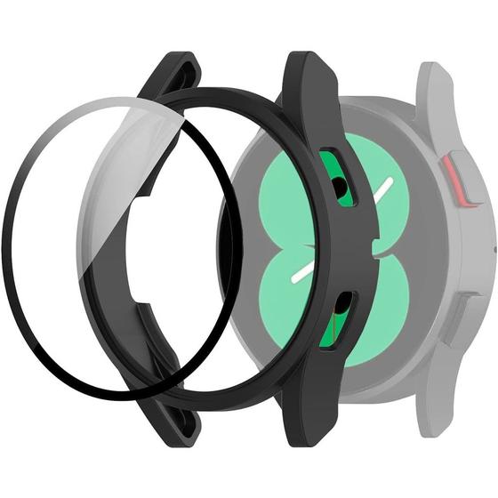 Imagem de Capa Case Preta Com Película de Vidro 3D compatível com Samsung Galaxy Watch 4 44mm