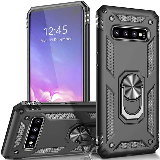 Imagem de Capa Case Samsung Galaxy S10+ Plus (Tela 6.4) Dupla Camada Com Stand e Anel