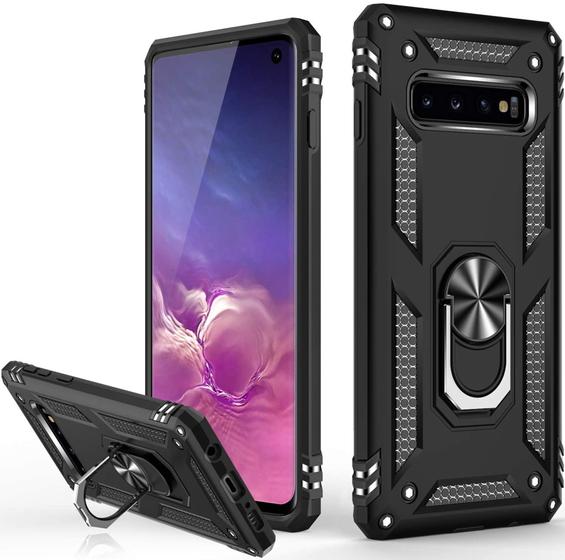 Imagem de Capa Case Samsung Galaxy S10 (Tela 6.1) Dupla Camada Com Stand e Anel