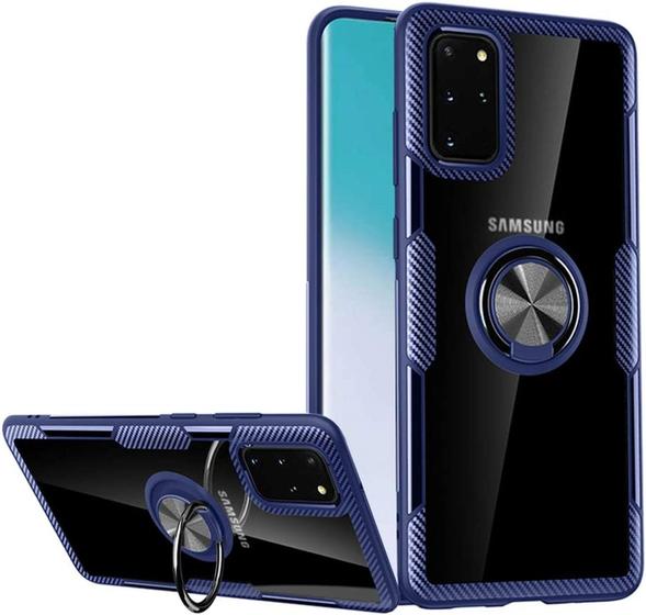 Imagem de Capa Case Samsung Galaxy S20 (Tela 6.2) Carbon Dupla Camada Com Stand e Anel