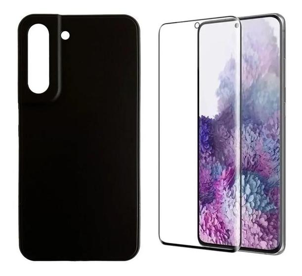 Imagem de Capa Case Silicone Aveludada Preta P/ Galaxy S22 + Pelicula