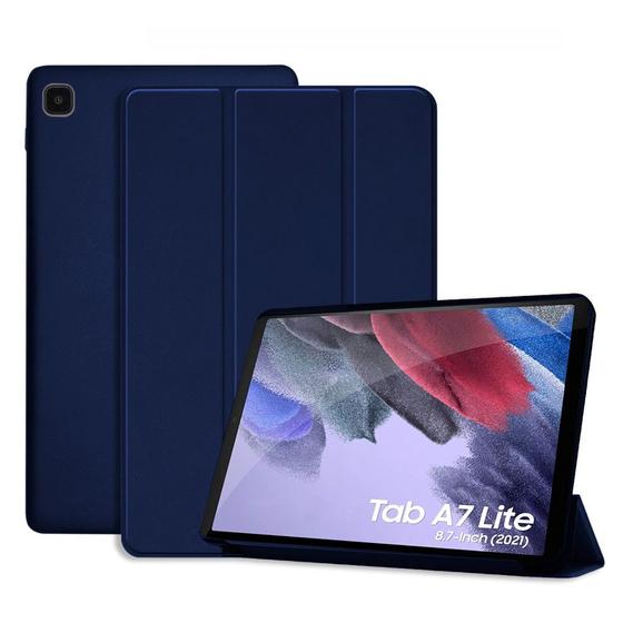 Imagem de Capa Case Tablet Samsung Tab A7 Lite T220 T225 Tela 8.7 Smart Couro Aveludada Premium + Pelicula