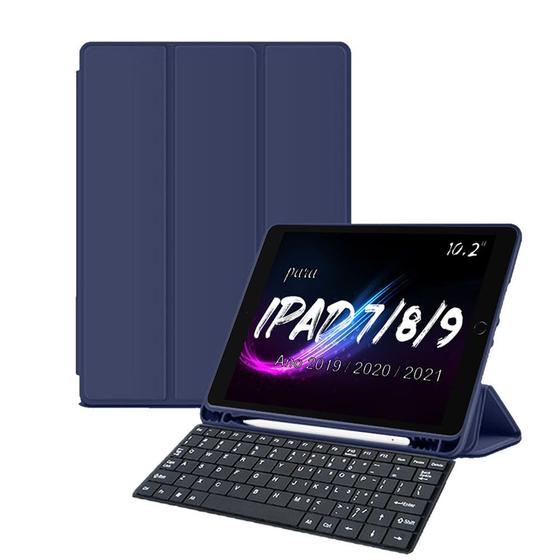 Imagem de capa case teclado smart keyboard p/ ipad 9 8 7 apple pencil