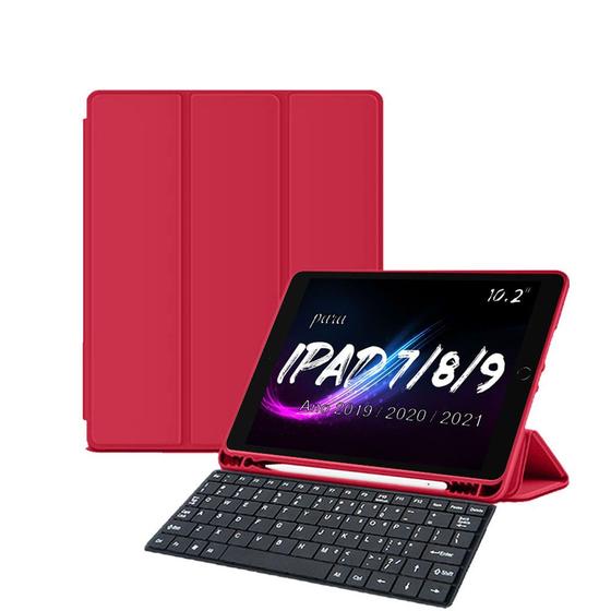 Imagem de capa case teclado smart keyboard p/ ipad 9 8 7 apple pencil