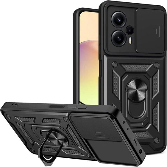 Imagem de Capa Case Xiaomi Poco F5 5G (Tela 6.67) Shield Dupla Camada Com Stand e Anel