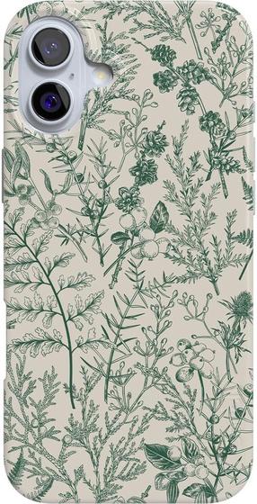 Imagem de Capa Casely para iPhone 16 - Estampa Floral Verde Sage Garden