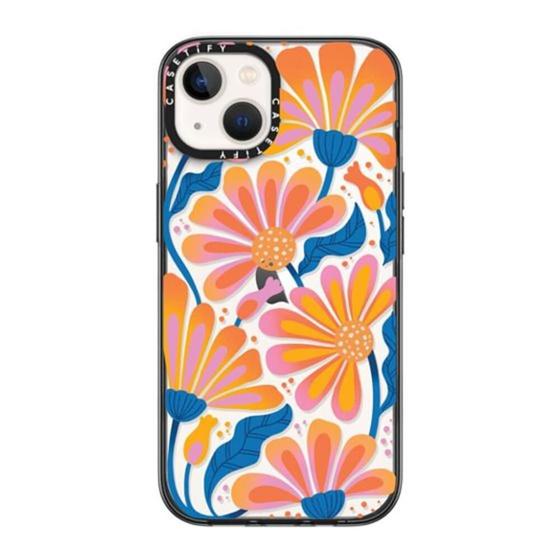 Imagem de Capa Casetify Compact para iPhone 13 - Modelo Lazy Daisy Clear Black