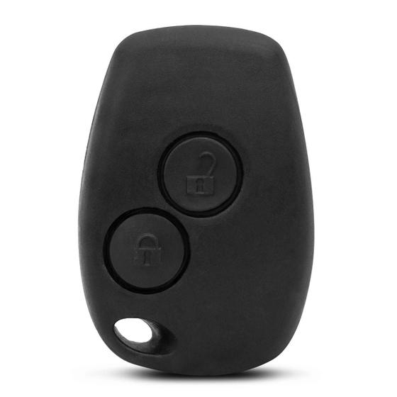 Imagem de Capa Chave Convencional Logan Sandero Duster Clio 2 Botões Preto Keypad Para Reposição Borracha