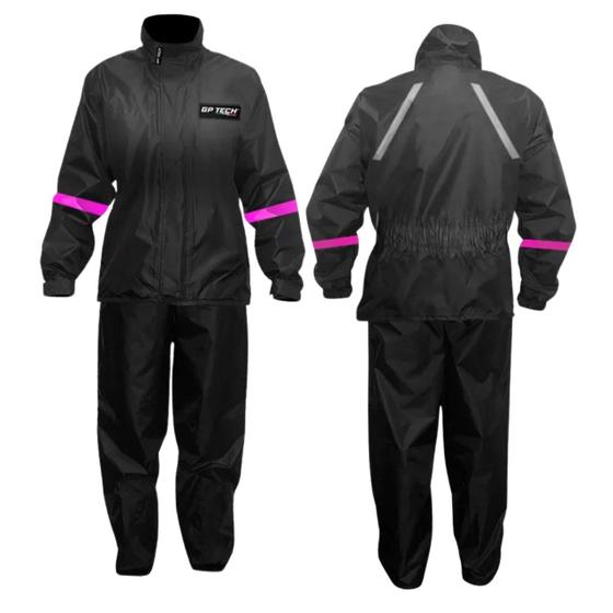 Imagem de Capa chuva gp tech plus nylon feminina preta-rosa 3g