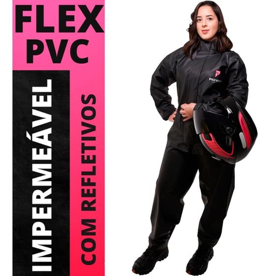 Imagem de Capa Chuva Motoqueira Mulher Pvc Todos Tamanhos Feminina