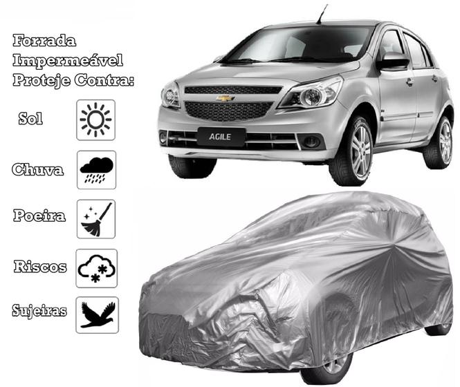 Imagem de Capa Cobrir Carro Agile Forrada e 100% Impermeável Bezz Protege Sol e Chuva
