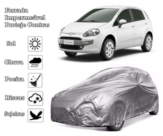Imagem de Capa Cobrir Carro Fiat Punto Forrada e 100% Impermeável Bezz Protege Sol e Chuva