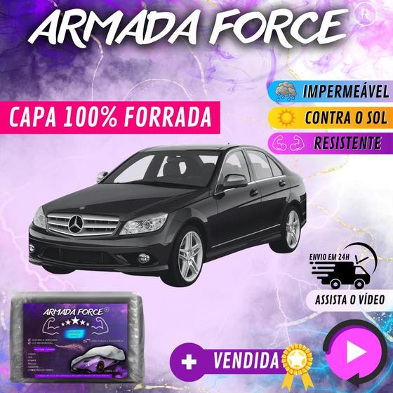 Imagem de Capa Cobrir Carro MERCEDES C180 100% Forrada Armada Force 100% Impermeável Forro Total Protege Sol Chuva Poeira Lona Proteção Automotiva Hatch e Sedan