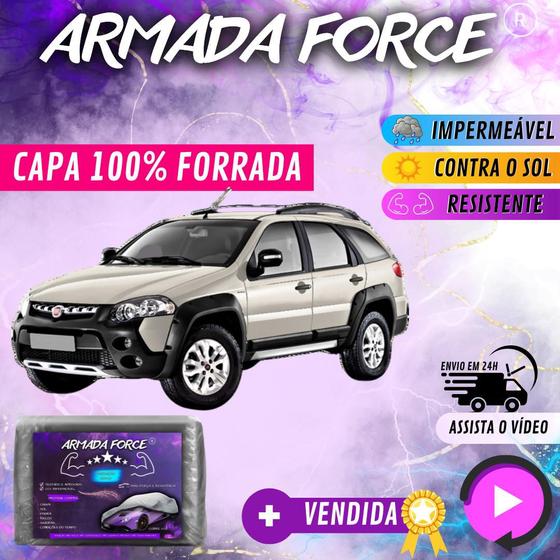 Imagem de Capa Cobrir Carro PALIO ADVENTURE 100% Forrada Armada Force 100% Impermeável Forro Total Protege Sol Chuva Lona Proteção Automotiva