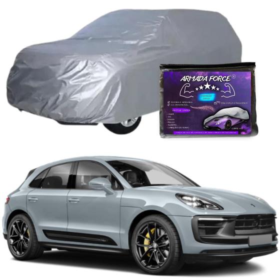 Imagem de Capa Cobrir Carro PORSCHE MACAN 100% Forrada Armada Force 100% Impermeável Forro Total Protege Sol Chuva Lona Proteção Automotiva Hatch e Sedan