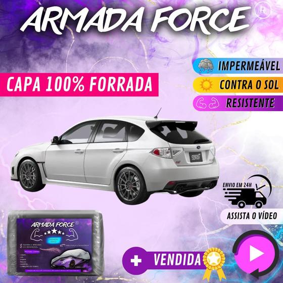 Imagem de Capa Cobrir Carro SUABRU IMPREZA 100% Forrada Armada Force 100% Impermeável Forro Total Protege Sol Chuva Lona Proteção Automotiva Hatch e Sedan