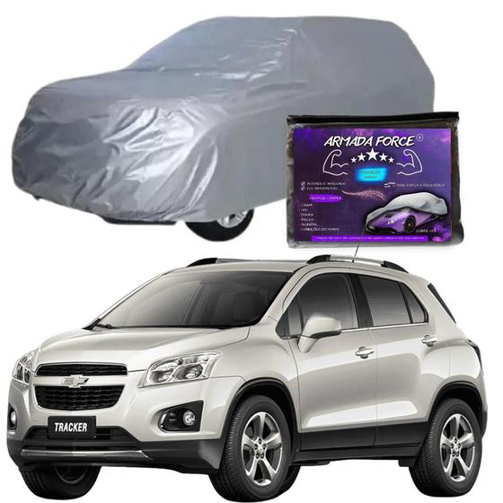 Imagem de Capa Cobrir Carro TRACKER 100% Forrada Armada Force 100% Impermeável Forro Total Protege Sol Chuva Lona Proteção Automotiva
