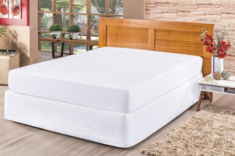 Imagem de Capa Colchão Impermeável Queen Matelado Com Elástico Branco
