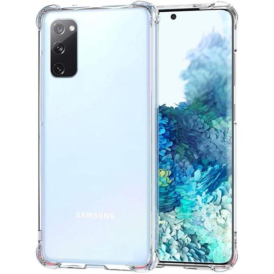 Imagem de Capa Com Bordas Anti Shock Chuva Coração + Capa Transparente Compativel Com Galaxy S20 Fe