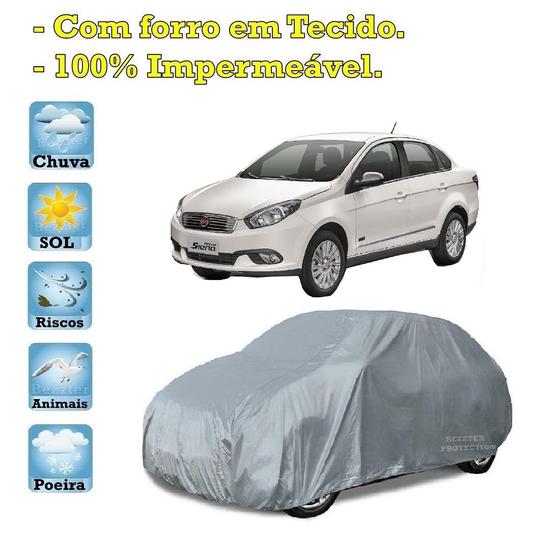 Imagem de Capa com forro cobrir carro Fiat Siena 100% Impermeável Proteção Bezzter