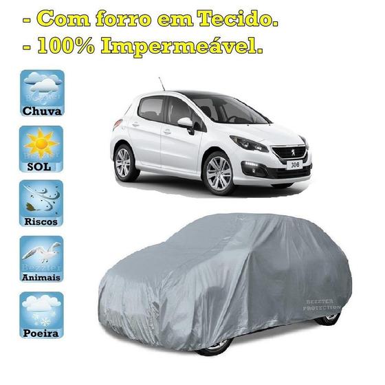 Imagem de Capa com forro cobrir carro Peugeot 308 100% Impermeável Proteção Bezzter