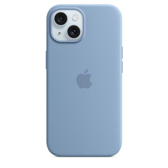 Imagem de Capa com MagSafe para iPhone 15, Apple, Silicone, Azul-inverno