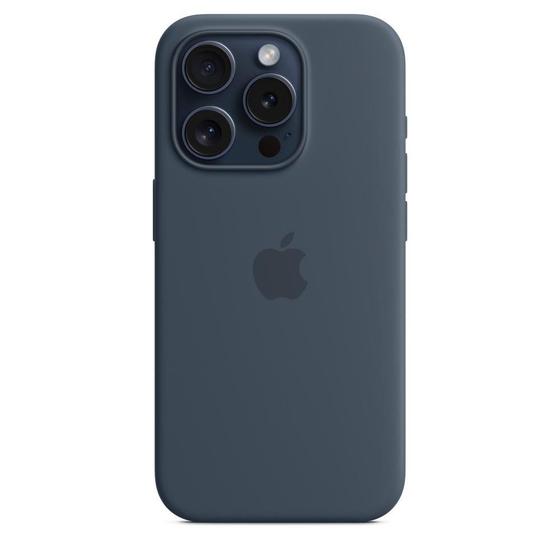 Imagem de Capa com Magsafe para iPhone 15 Pro, Apple, Silicone Azul-tempestade