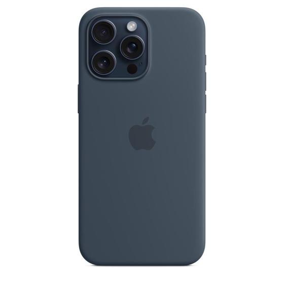 Imagem de Capa com Magsafe para iPhone 15 Pro Max, Apple, Silicone Azul-tempestade