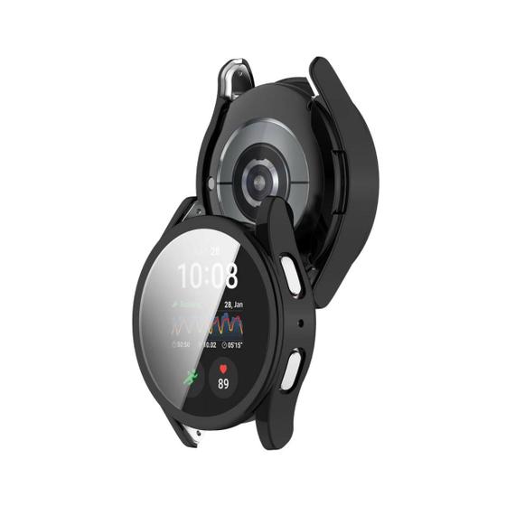 Imagem de Capa com Película de Vidro Nerdcase Compatível com Samsung Galaxy Watch 7 40mm, Preto