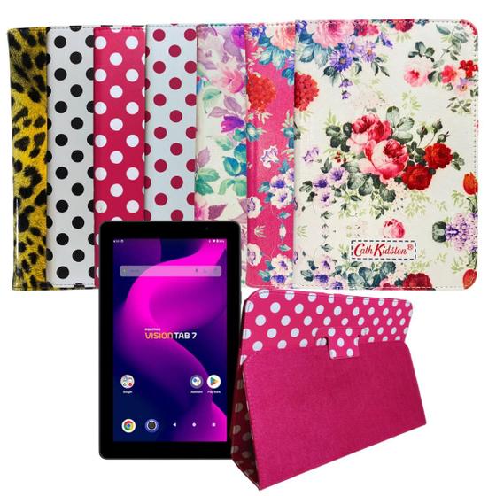Imagem de Capa Com Suporte Adaptável Para Tablet Positivo Vision Tab 7 Diversos Cores Modelos
