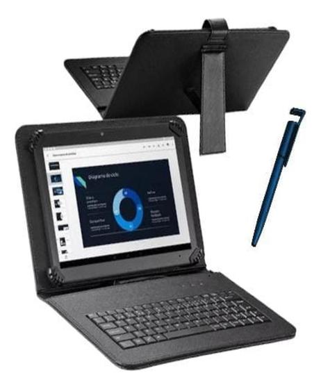 Imagem de Capa Com Teclado Base Para Tablet A9 X110 X115 + Caneta