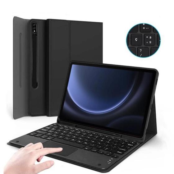 Capa com Teclado para Tablet Samsung S9 FE 10.9 X510 - Preto Menor preço em Capa com Teclado para Tablet Samsung S9 FE 10.9 X510 - Preto