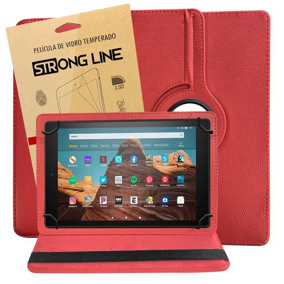 Imagem de Capa Compatível com Amazon Fire HD10 Tablet 10.1 Giratória Case Anti Impacto Encaixe Perfeito + Pelicula de Vidro
