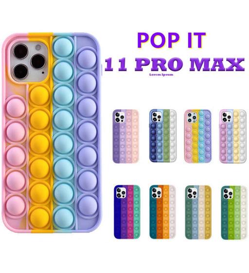 Imagem de Capa Compatível para Iphone 11 Pro Max Anti Stress Silicone Flexível Pop It