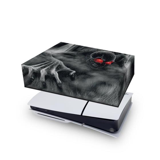 Imagem de Capa compatível PS5 Slim Horizontal Anti Poeira - Caveira Skull