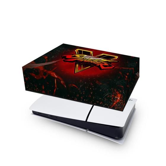 Imagem de Capa compatível PS5 Slim Horizontal Anti Poeira - Street Fighter V