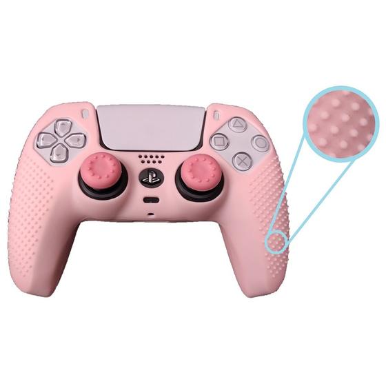 Imagem de Capa controle dualsense ps5 rosa pastel antiderrapante