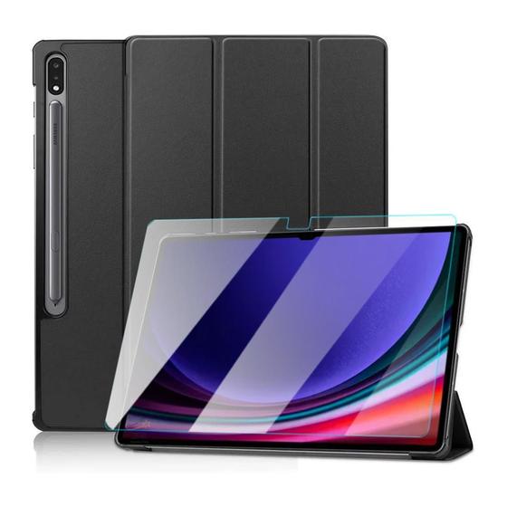 Imagem de Capa Couro Auto Sleep Para Galaxy Tab S9 11 2023 + Película