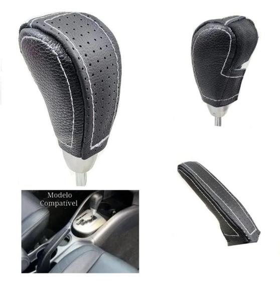 Imagem de Capa Couro Manopla Câmbio Automático e Alavanca Freio de Mão Mitsubishi Outlander Asx Lancer