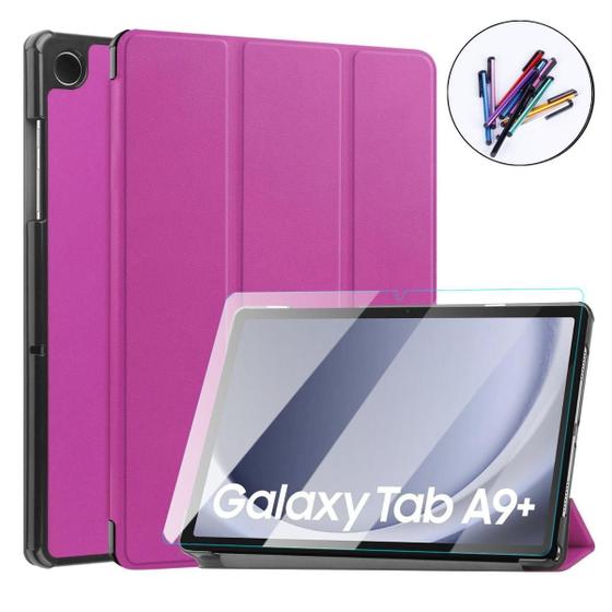 Imagem de Capa Couro + Película + Caneta Para Tablet Samsung A9+ X210