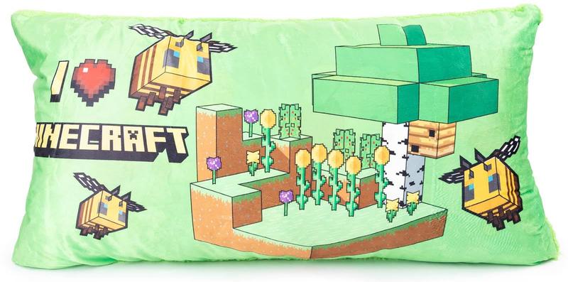 Imagem de Capa de almofada corporal Jay Franco Minecraft Bee 90x45cm com Sherpa