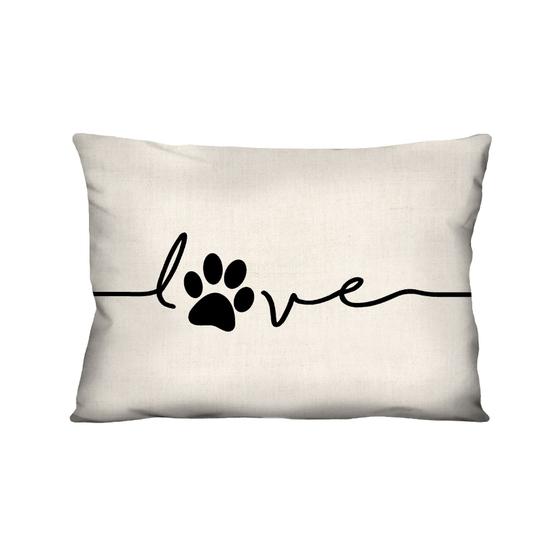 Imagem de Capa de Almofada Decorativa Love Pet 100% Algodão para Sofá - 30x50cm