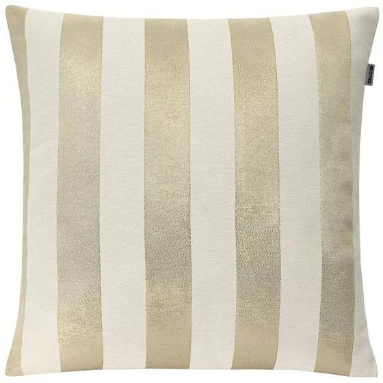 Capa de Almofada em Jacquard Luxo Branco e Dourado Listrado 43x43cm Menor preço em Capa de Almofada em Jacquard Luxo Branco e Dourado Listrado 43x43cm