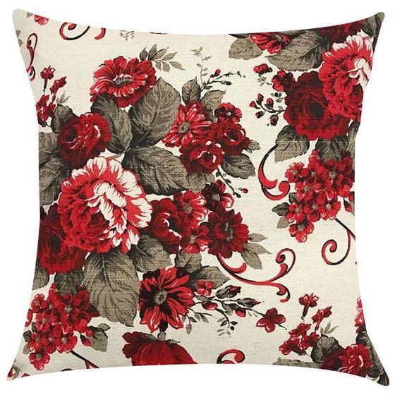 Capa de Almofada em Linho Floral 45x45cm Menor preço em Capa de Almofada em Linho Floral 45x45cm