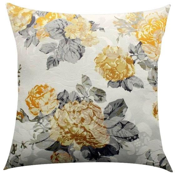 Imagem de Capa de Almofada Jacquard Floral 43x43cm