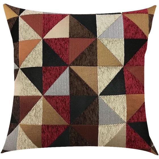 Capa de Almofada Jacquard Geométrico Vermelho 43x43cm Menor preço em Capa de Almofada Jacquard Geométrico Vermelho 43x43cm