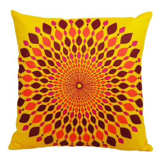 Imagem de Capa de Almofada Mandala Indiana Amarelo e Rosa 44x44cm