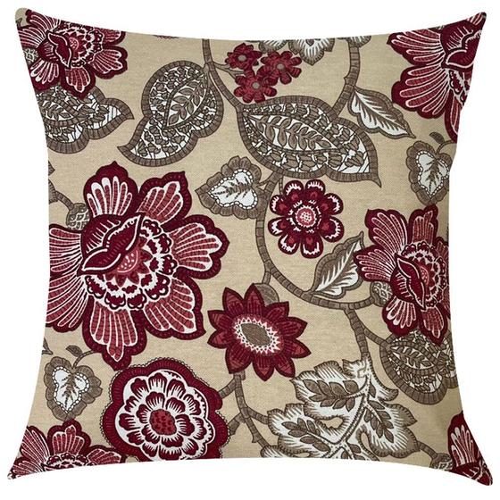 Imagem de Capa de Almofada Maxi Floral Marsala Impermeável 45x45cm