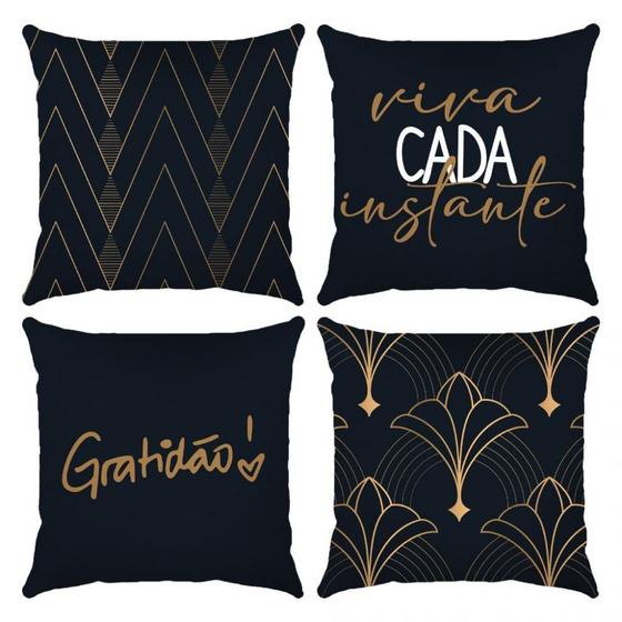 Imagem de Capa De Almofada Moderna Com Zíper 43cm x 43cm Kit Com 04 Peças - Viva