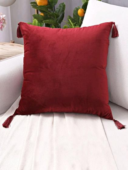Imagem de Capa de almofada  sucede   com pompom 45x45cm